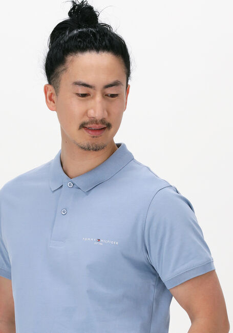 Lichtblauwe TOMMY HILFIGER Polo CLEAN JERSEY SLIM POLO - large