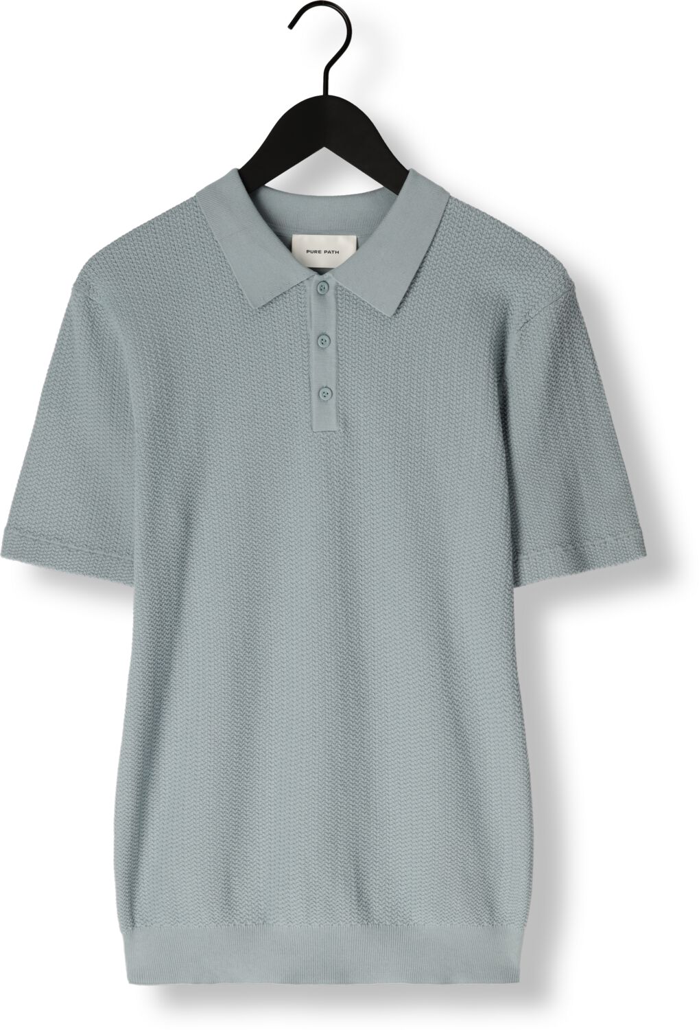 PURE PATH Heren Polo's & T-shirts Regular Fit Polo Ss Knitwear Lichtblauw