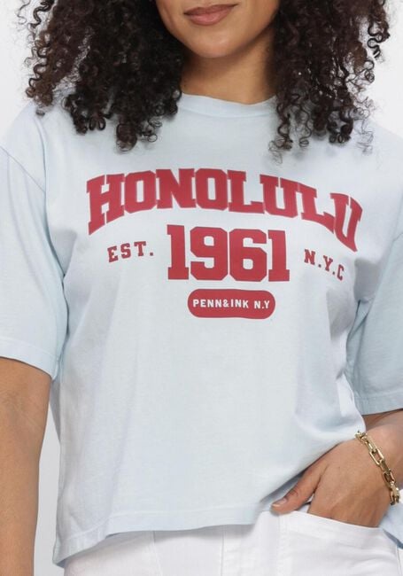 Blauwe PENN & INK Blouses T-SHIRT PRINT - large