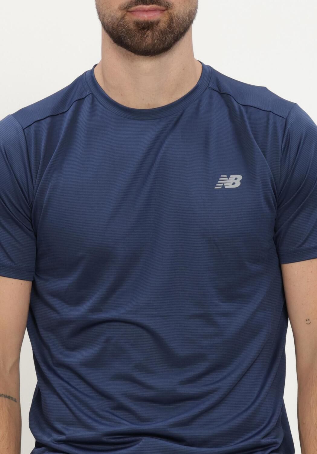 Blauwe NEW BALANCE Sportshirts SE SS - large