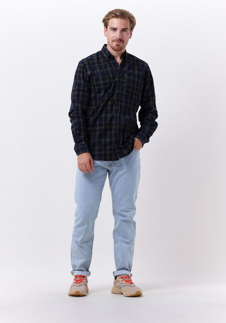Donkerblauwe WOODBIRD Overshirt FLING CHECK SHIRT - large