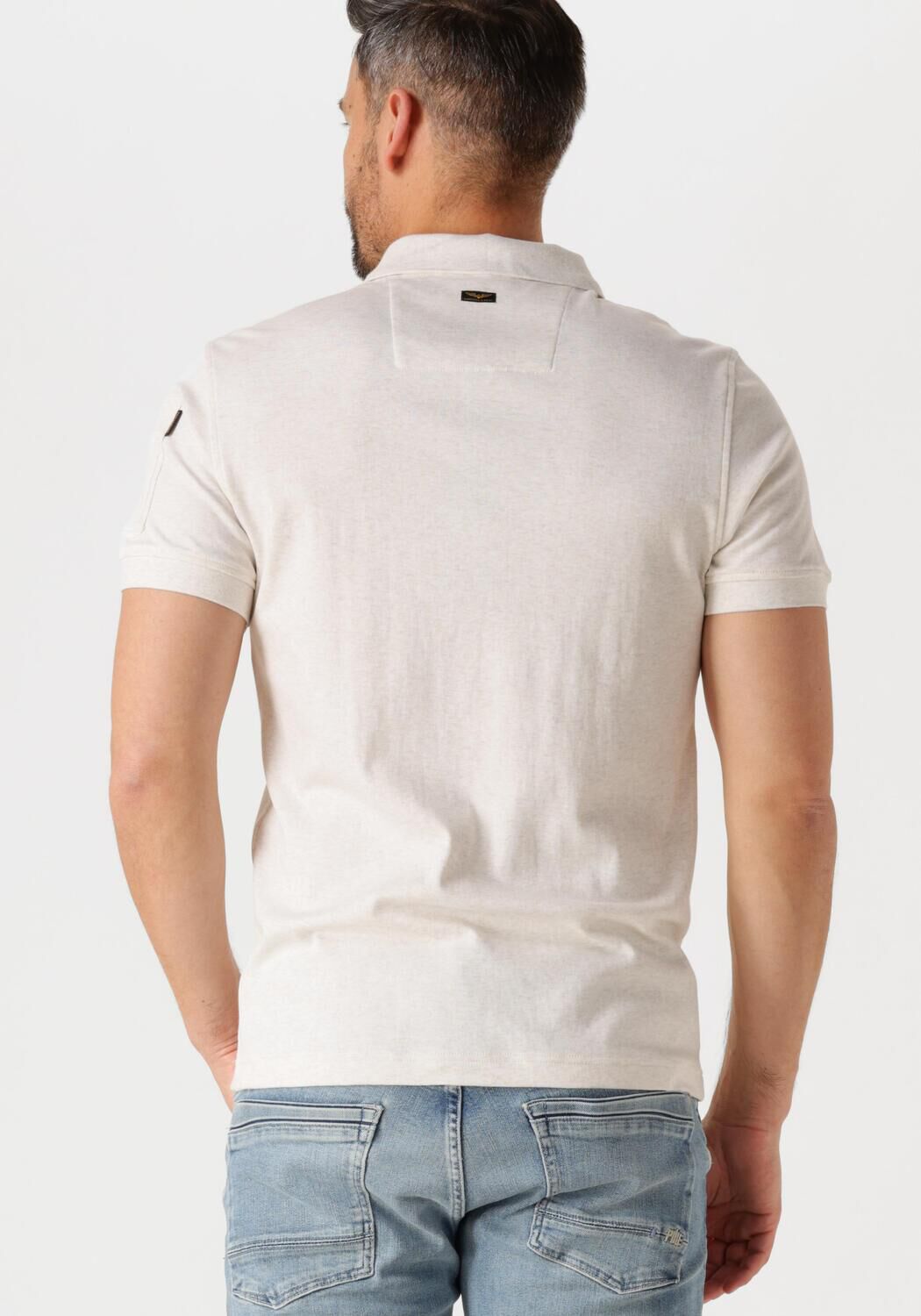 PME LEGEND Heren Polo's & T-shirts Short Sleeve Polo Interlock Melange Zip Beige
