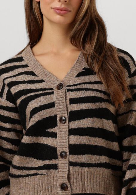 Bruine COLOURFUL REBEL Vest SHARA ZEBRA KNITTED CARDIGAN - large