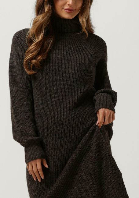 Bruine LEVETE ROOM Midi jurk LR-KALIMA 13 DRESS - large