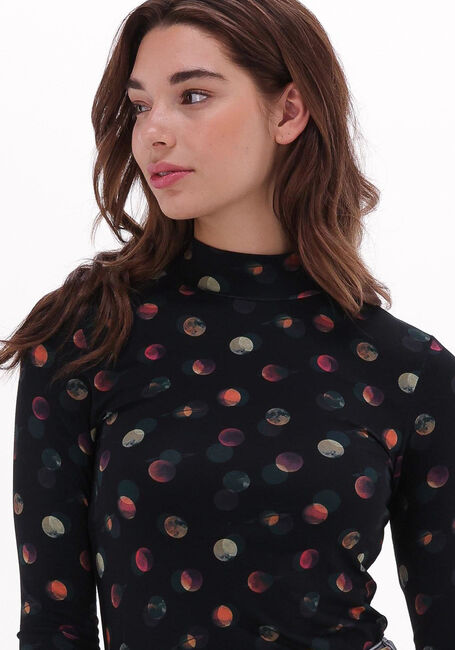 Zwarte SCOTCH & SODA T-shirt MOCK NECK ALLOVER PRINTED SLIM-FIT TOP - large