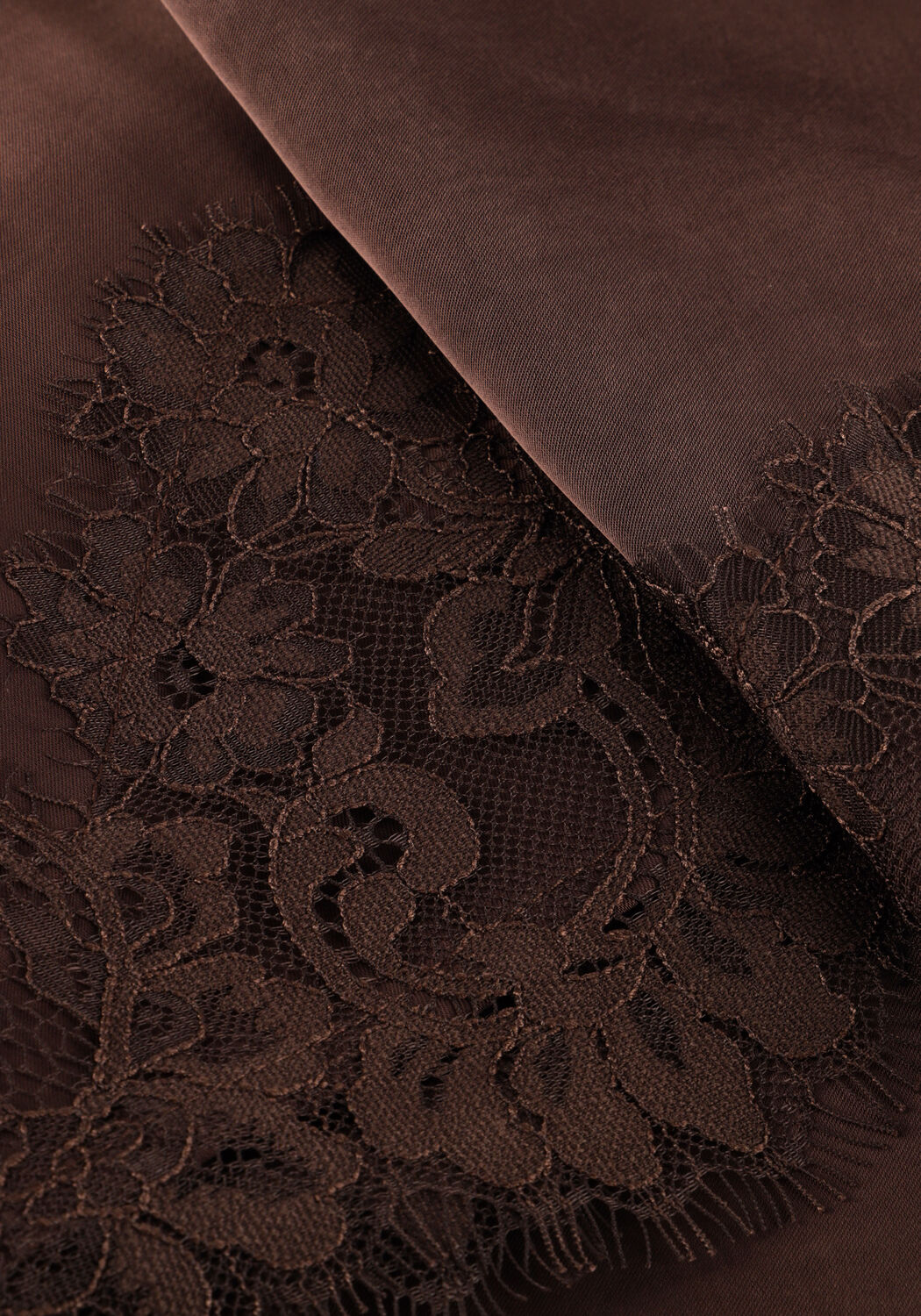 Bruine OBJECT Jurken OBJNALINE REG SLIP LACE DRESS - large