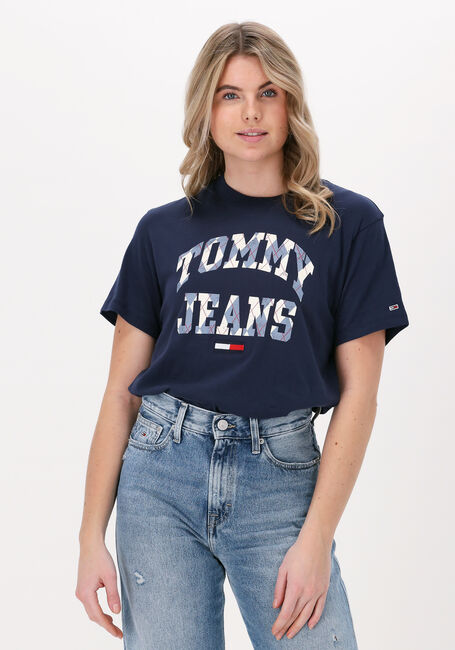 Donkerblauwe TOMMY JEANS T-shirt TJW CLASSIC COLLEGE ARGYLE SS - large