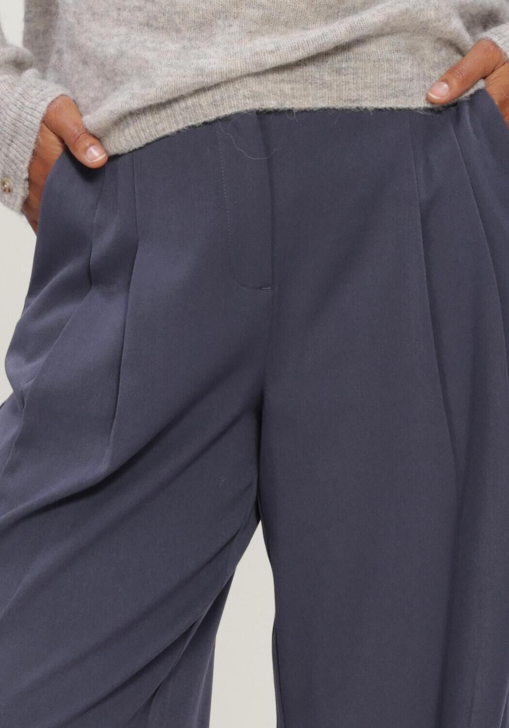 Donkerblauwe MSCH COPENHAGEN Wijde broek MSCHHENRIKA HW PANTS - large