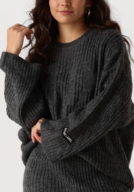 Grijze ALIX THE LABEL Sweater LADIES KNITTED ALIX CABLE PULLOVER - large