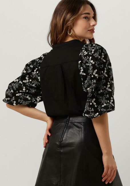 Zwarte SUMMUM Blouses SHIRT COTTON EMBROIDERED - large