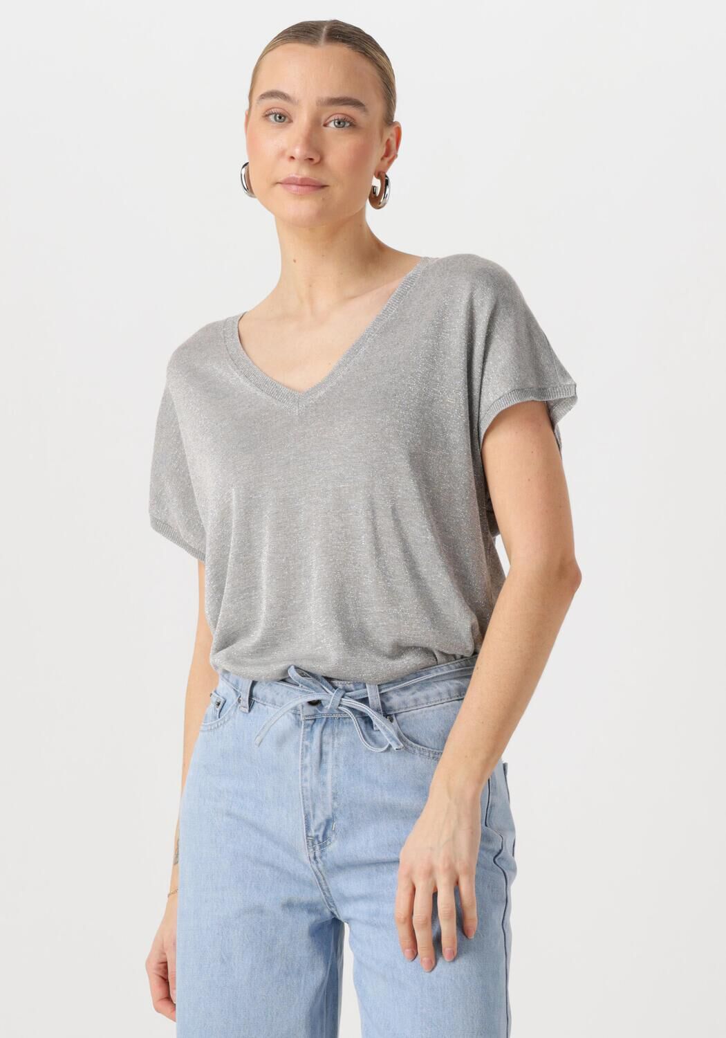 MINUS Dames Tops & T-shirts Carlina Batsleeve Knit Tee Metallic