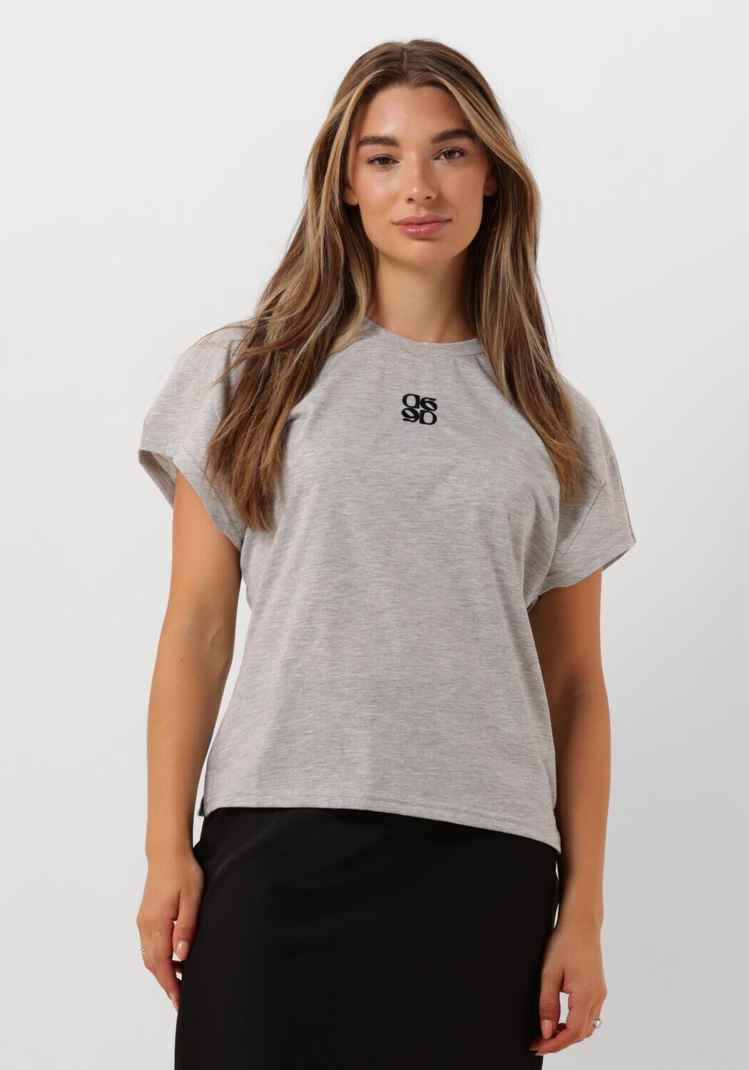 DANTE6 Dames Tops & T-shirts Venour Loose Fit Logo Tee Grijs