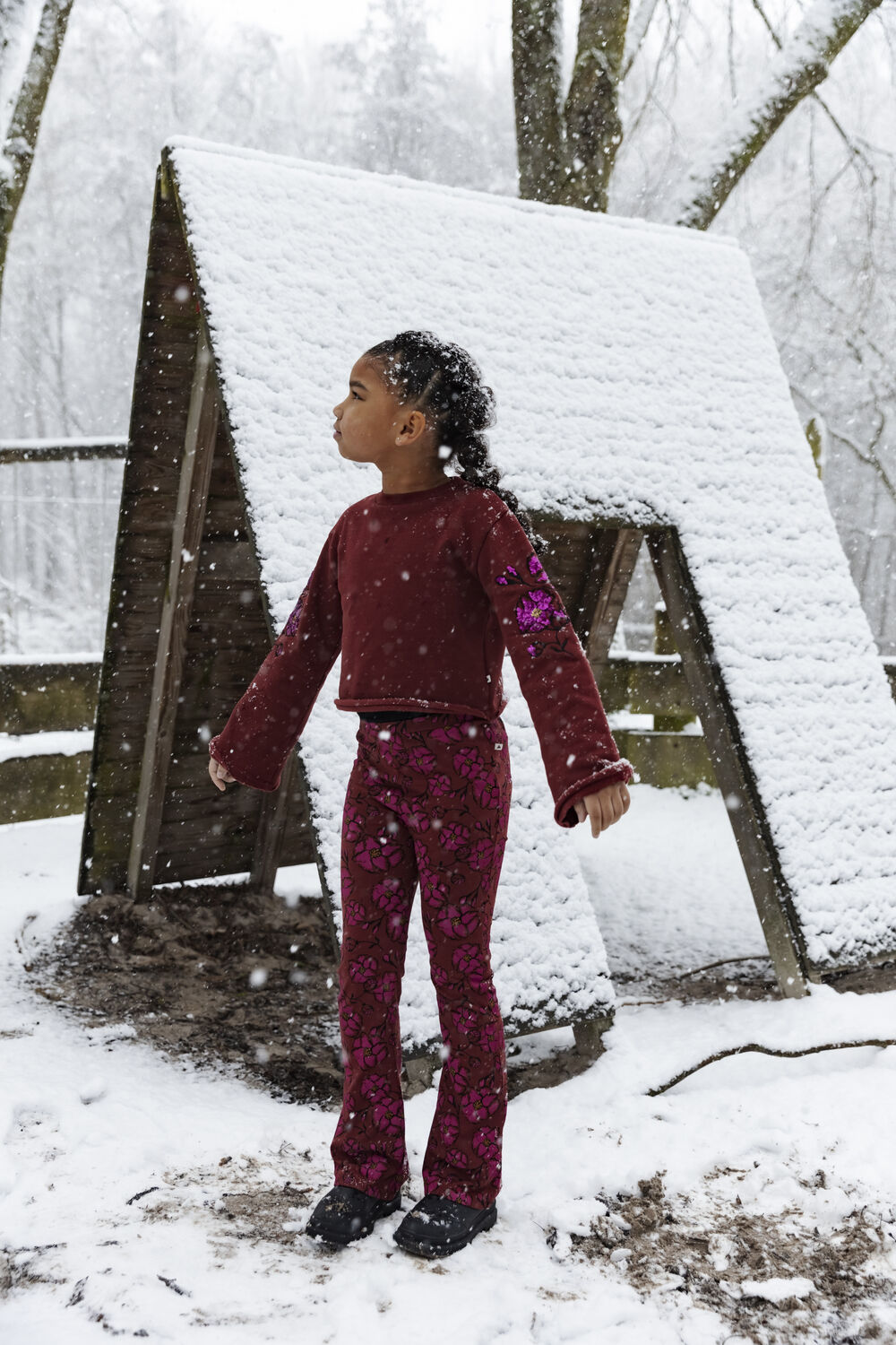 Roze AMMEHOELA Flared broek AM.LIV.37 - large