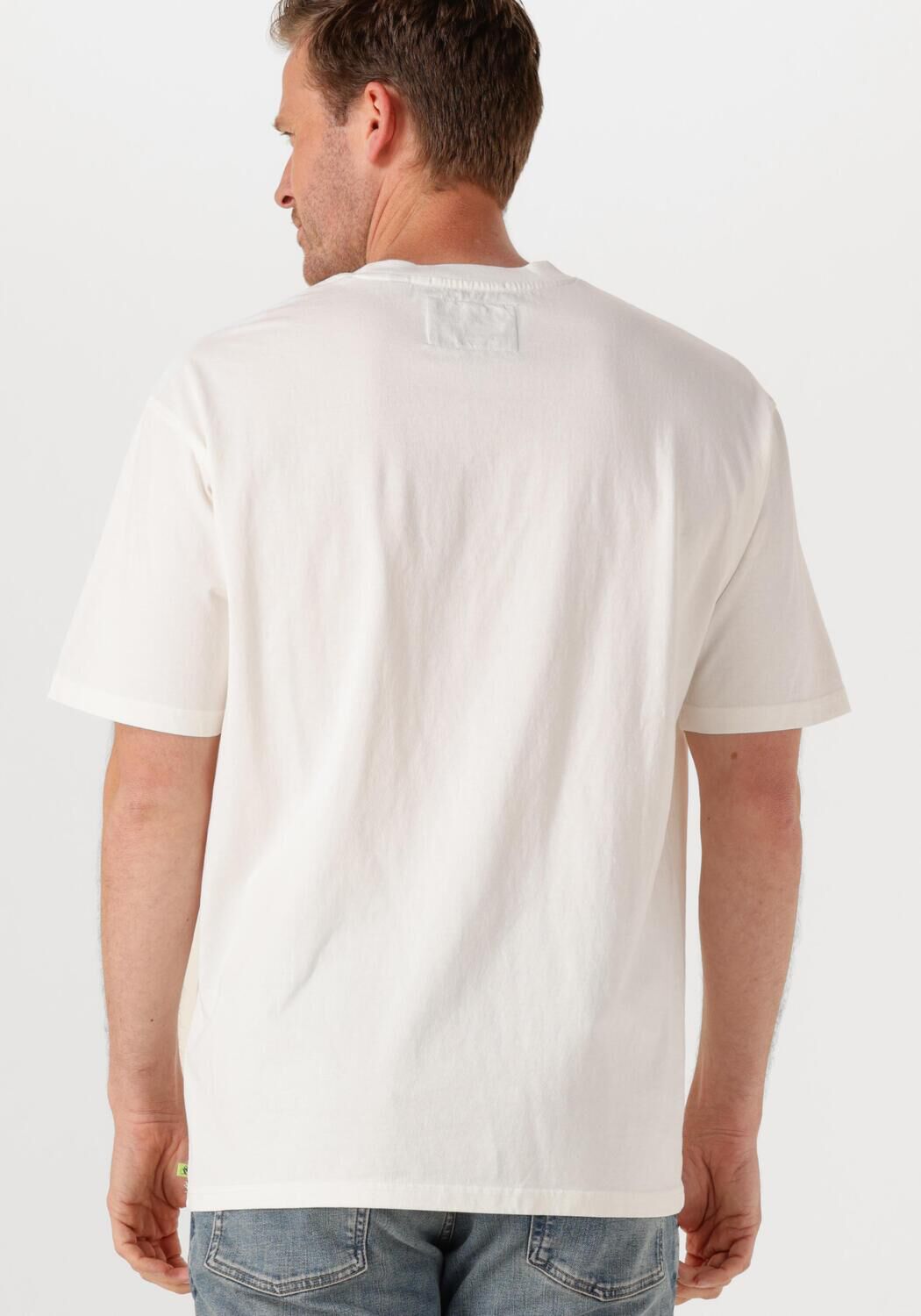 SCOTCH & SODA Heren Polo's & T-shirts Relaxed-fit Washed Artwork T-shirt Wit