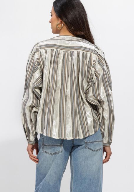 Zilveren SUMMUM Blouses BLOUSE SILVER STRIPE - large