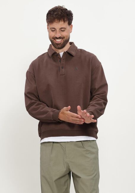 Bruine ANERKJENDT Sweater AKTONI POLO SWEAT - large