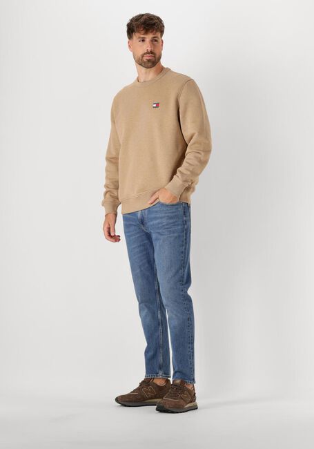 Bruine TOMMY JEANS Trui TJM REG BAGDE CREW EXT - large