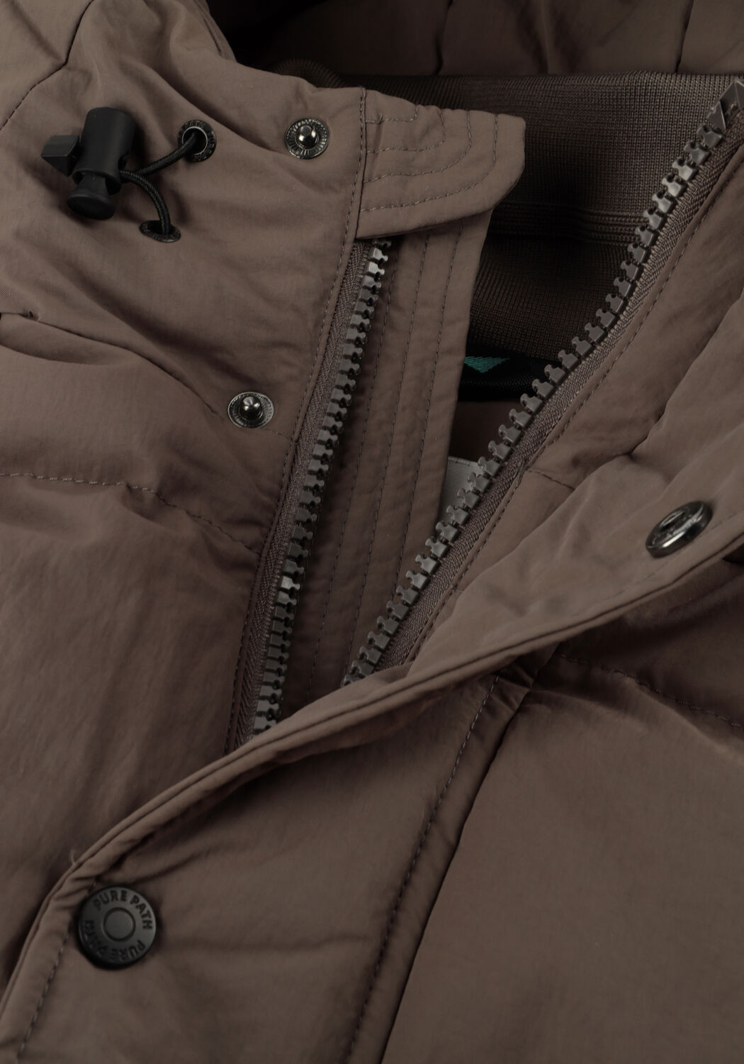 Taupe PURE PATH Gewatteerde jas ACTIVEWEAR HOODED JACKET - large