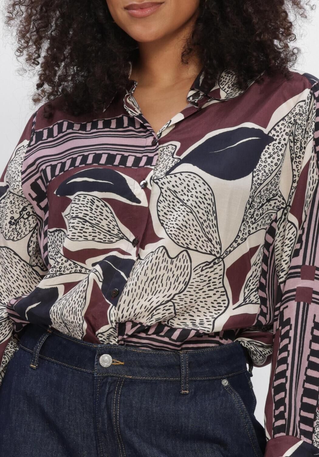 Bordeaux SUMMUM Blouses BLOUSE SCARF PRINT - large