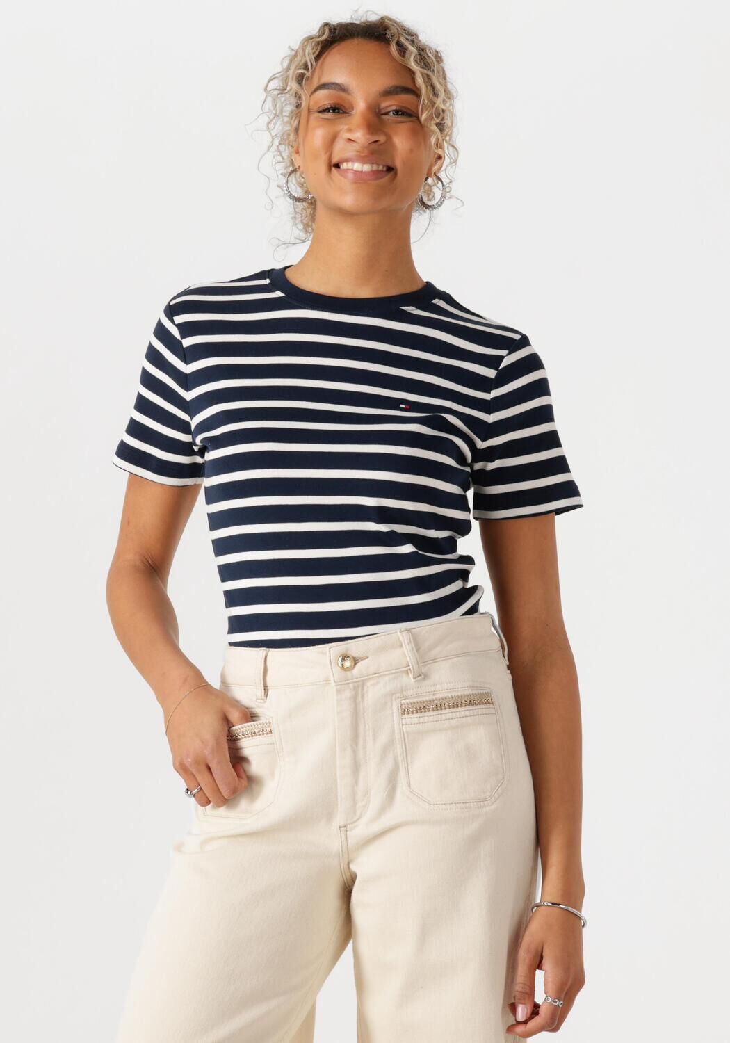 TOMMY HILFIGER Dames Tops & T-shirts Slim Cody C-nk Ss Zwart