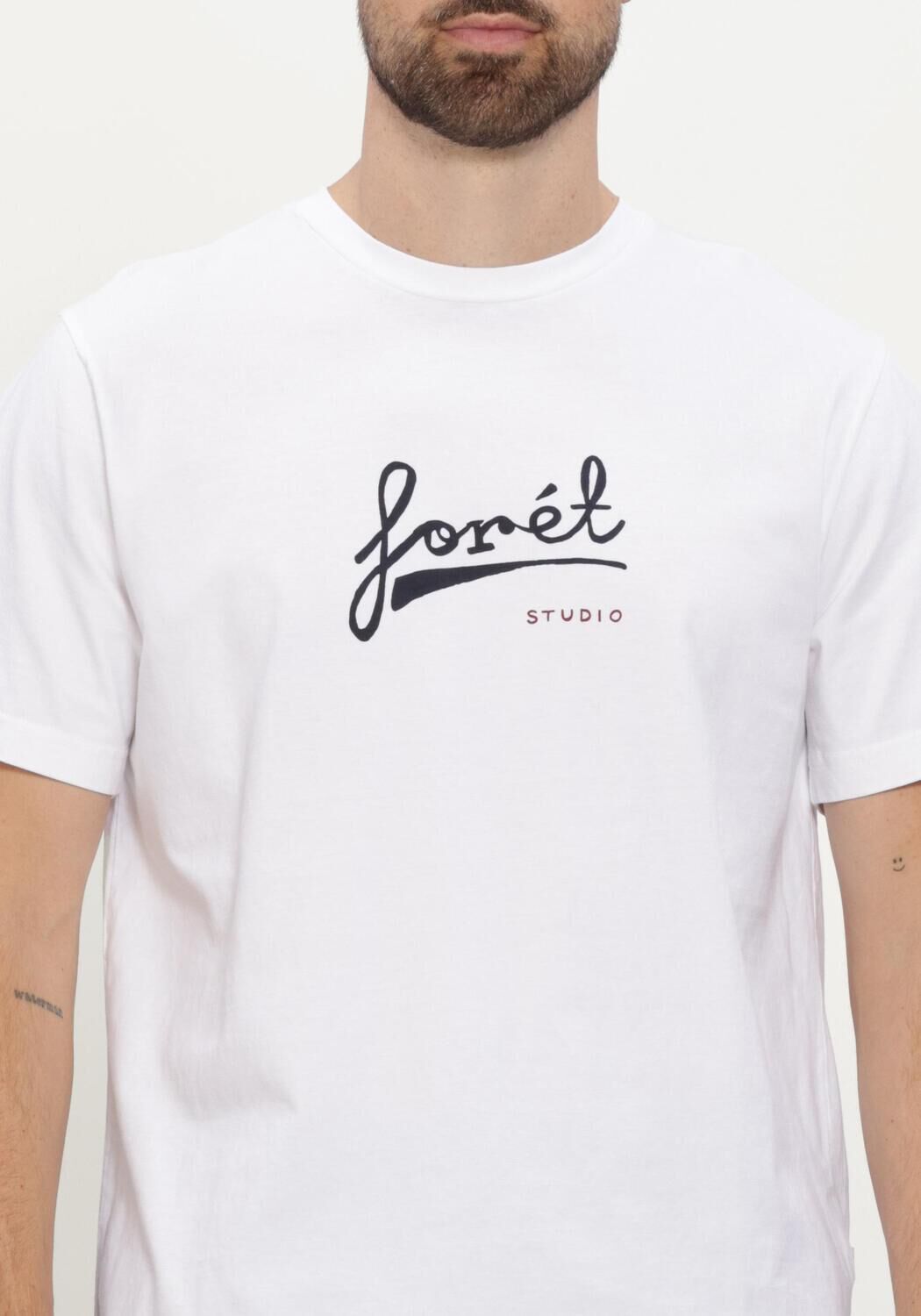 Witte FOR&Eacute;T T-shirt GARAGE TSHIRT - large