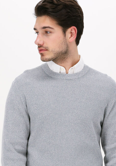Lichtblauwe SELECTED HOMME Trui SLHROCKS LS KNIT CREW NECK G N - large