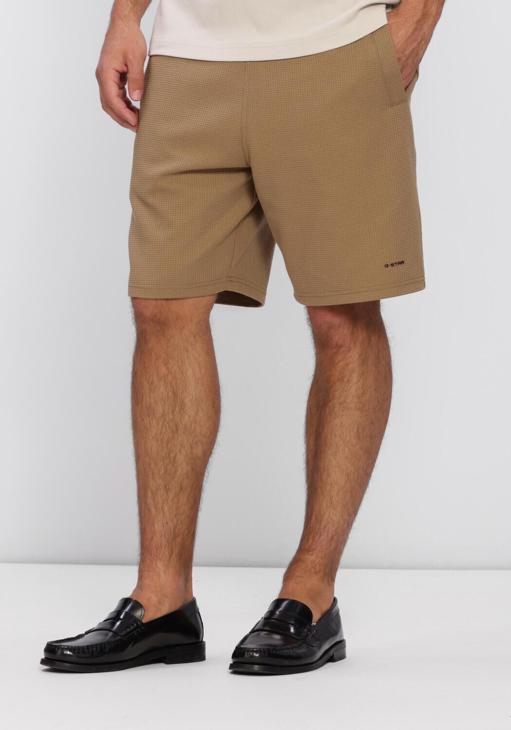 Khaki G-STAR RAW Korte broek STRUCTURED JERSEY SHORT - large