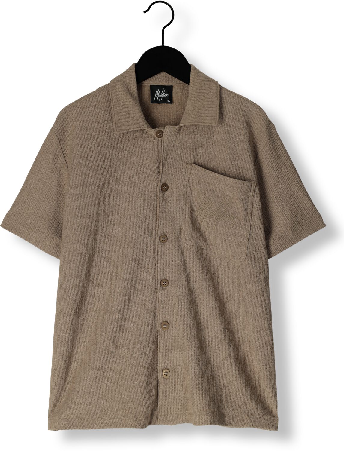 MALELIONS Jongens Polo's & T-shirts Seersucker Shirt Beige