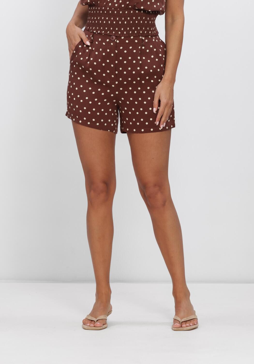Bruine YDENCE Korte broek SHORT ADELINE