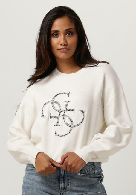 Gebroken wit GUESS Sweater LS RN LEONOR LOGO SWTR - large