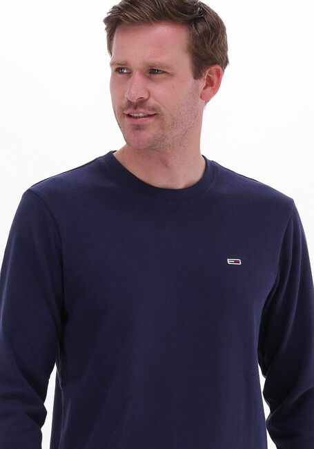 Donkerblauwe TOMMY JEANS Trui TJM WAFFLE SNIT CREW - large