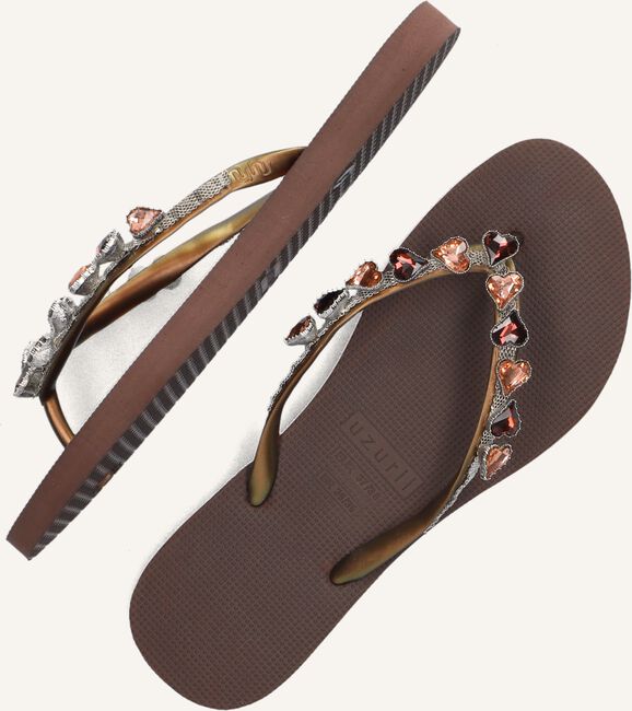 Bruine UZURII Teenslippers HEART BRONZE Bruine UZURII Teenslippers HEART BRONZE - large