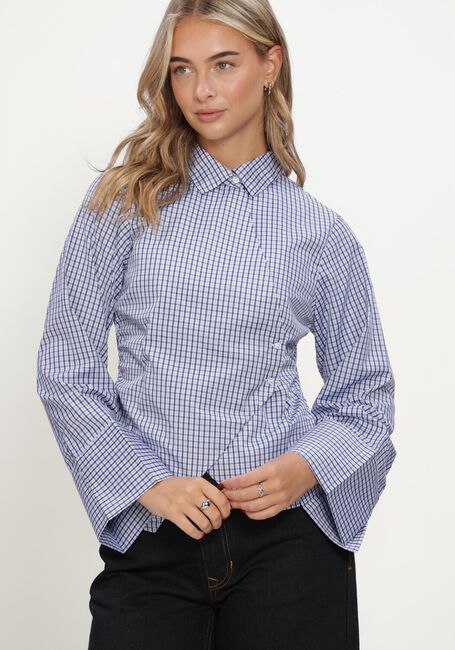 Blauwe NEO NOIR Blouses FENLI CHECK SHIRT - large