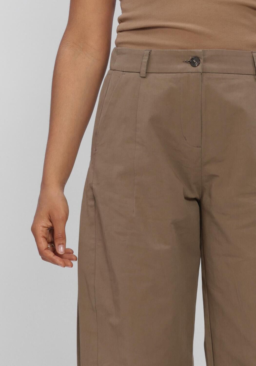 Taupe SUMMUM Wijde broek TROUSERS BARREL FIT COTTON - large