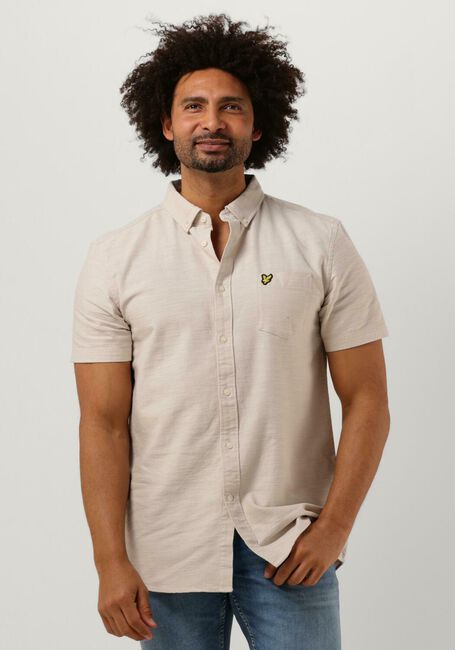 Gebroken wit LYLE & SCOTT Casual overhemd COTTON SLUB SHORT SLEEVE SHIRT - large