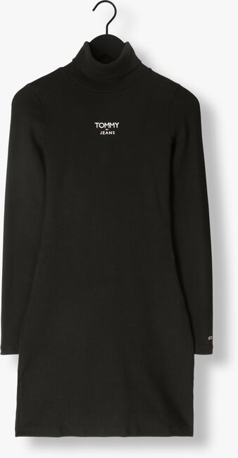 Zwarte TOMMY JEANS Mini jurk TWJ TURTLENECK ESS LOGO DRESS - large