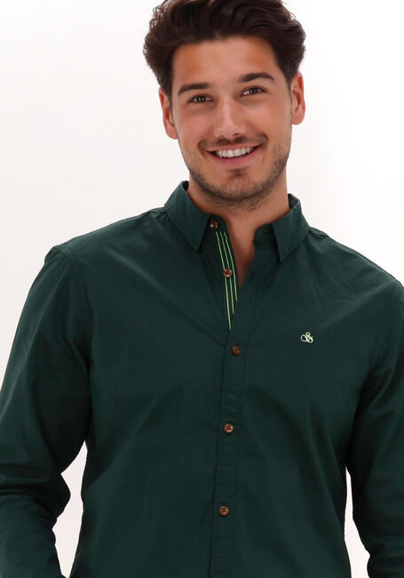 Groene SCOTCH & SODA Casual overhemd SLIM-FIT CONTRAST TRIMMED POPLIN SHIRT - large