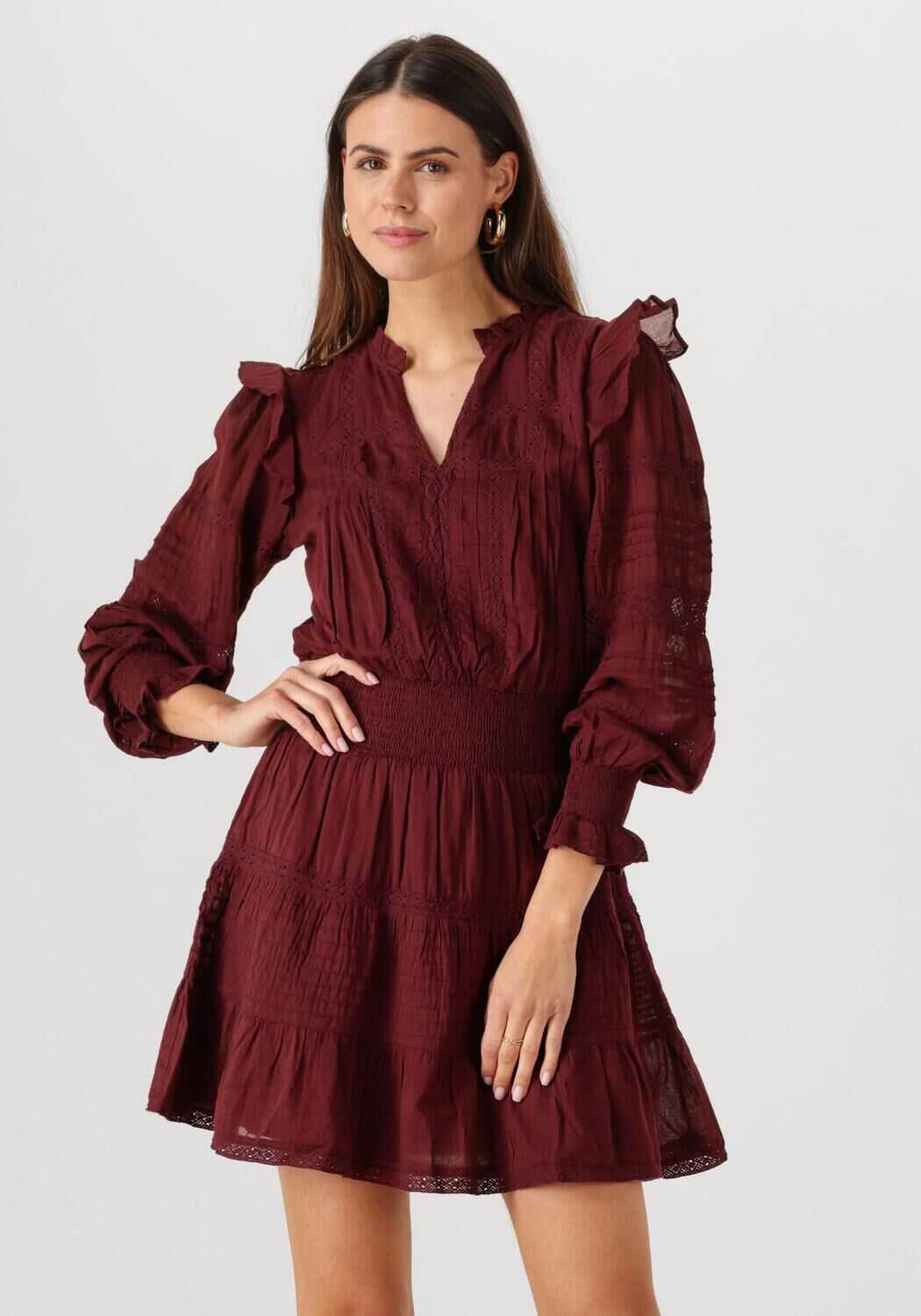 NEO NOIR Dames Jurken Aran S Voile Dress Bordeaux