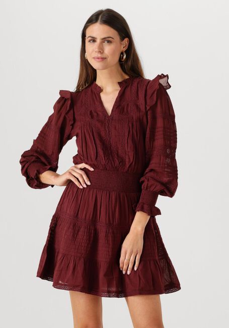 Bordeaux NEO NOIR Mini jurk ARAN S VOILE DRESS - large