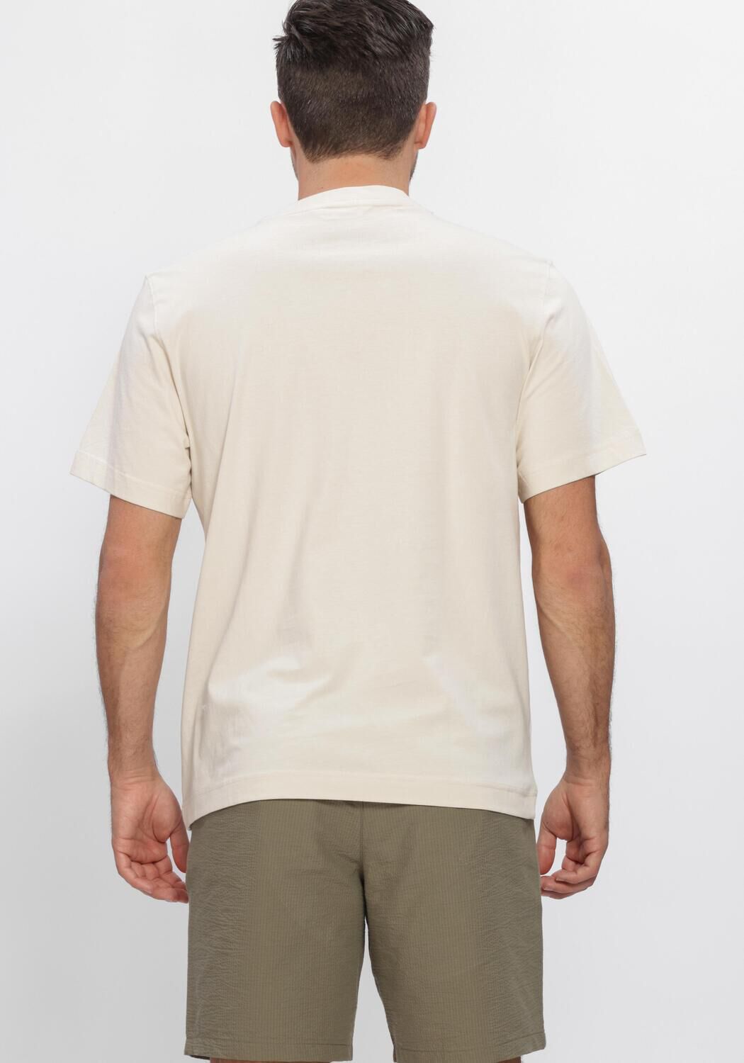 Beige SELECTED MEN T-shirt SLHASPEN GRAPHIC SS TEE - large