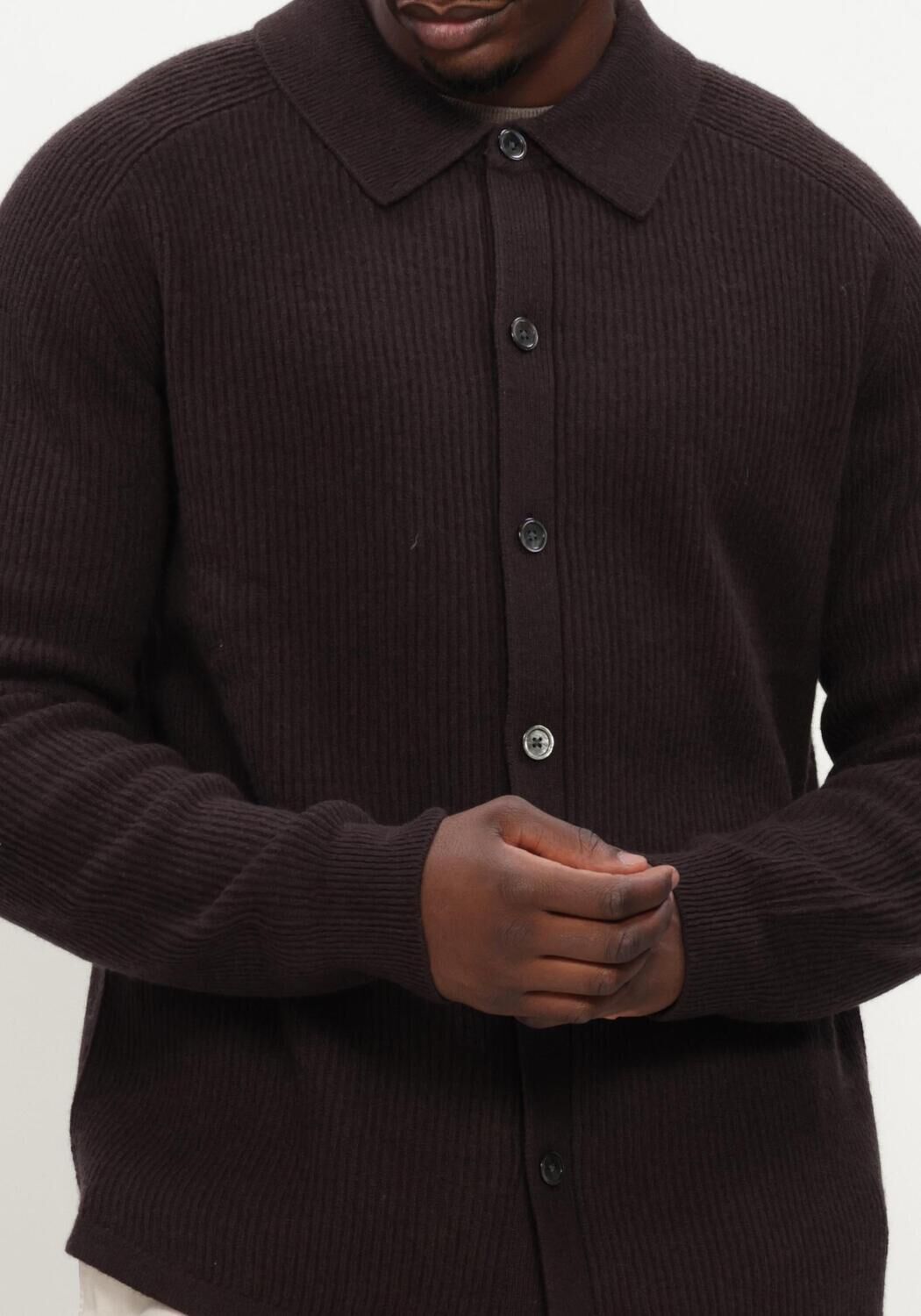 Bruine PROFUOMO Casual overhemd OVERSHIRT FULL BUTTON - large