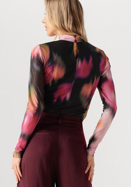 Zwarte Y.A.S. Top YASMINDY HIGH NECK LS MESH TOP - large