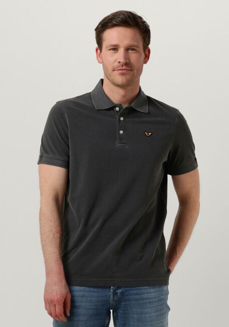 Donkergrijze PME LEGEND Polo SHORT SLEEVE POLO GARMENT DYED PIQUE - large