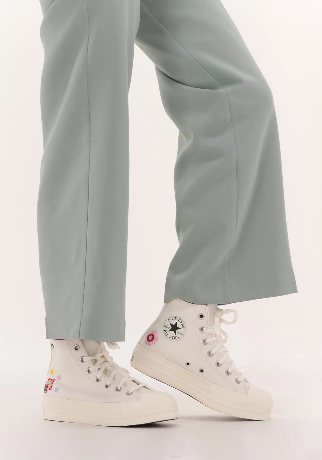 witte converse hoge sneakers chuck taylor all star lift