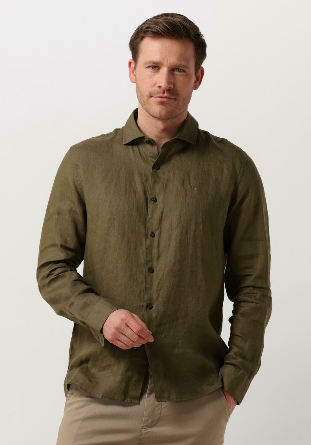 Dstrezzed Groen Linnen Casual Overhemd Green Heren