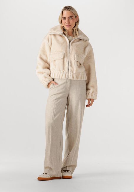 Ecru SIMPLE Trui KNIT-FEATHER-MET-25-3 - large