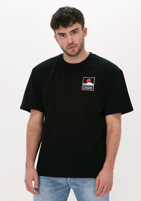 Zwarte EDWIN T-shirt SUNSET ON MT. FUIJ TS - large