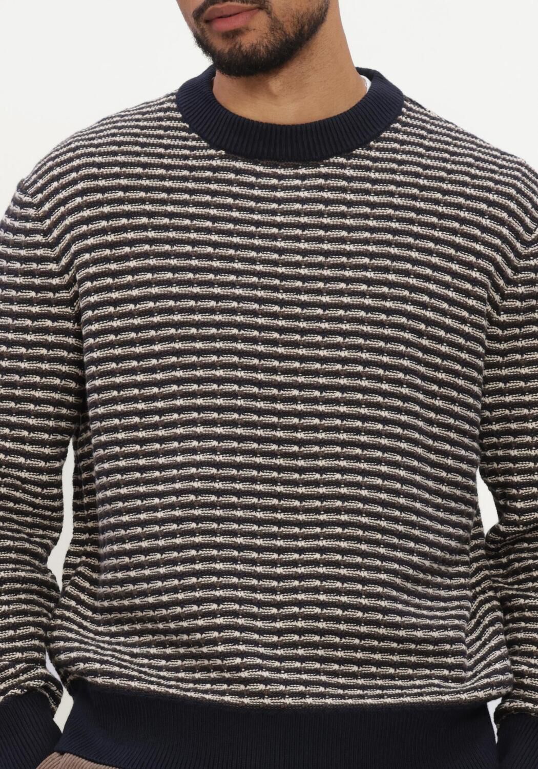 Multi SELECTED MEN Trui SLMDARRELL LS STRUCTURE CREW NECK - large