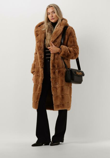 Camel MOSCOW Faux fur jas 10-09-NADJANA - large