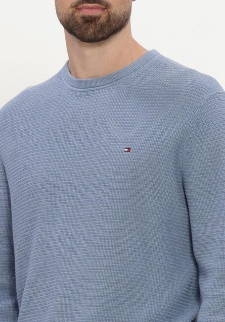Blauwe TOMMY HILFIGER Trui PIMA CTN CASH STRUCTURE CREWNECK - large